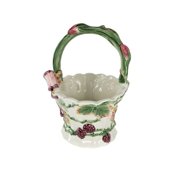 Fitz and Floyd Blackberry Rabbit Small Basket 2058/553 Vintage Retired 2003 - Picture 3 of 13